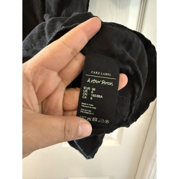 A& Other Stories Women's Cotton Balloon Sleeve Mini Dress Size 6 Bohemian - Picture 4 of 7